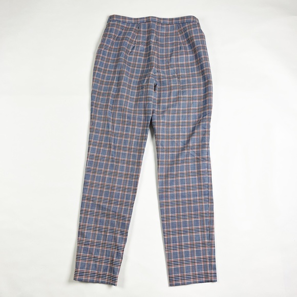 Milly Wool Multi Color Plaid Print Pattern Mid Rise Ankle Crop Trouser Pants 6 - Picture 4 of 4